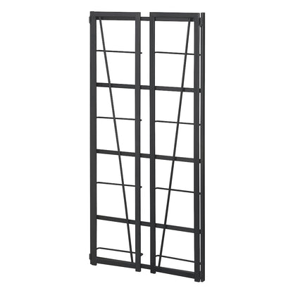 Xtra Folding 4 Tier Bookshelf, Black/Black