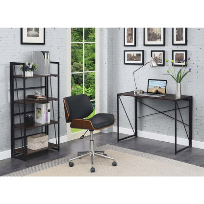 Xtra Folding 4 Tier Bookshelf, Espresso/Black