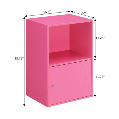 Xtra Storage 1 Door Cabinet with Shelf, Pink