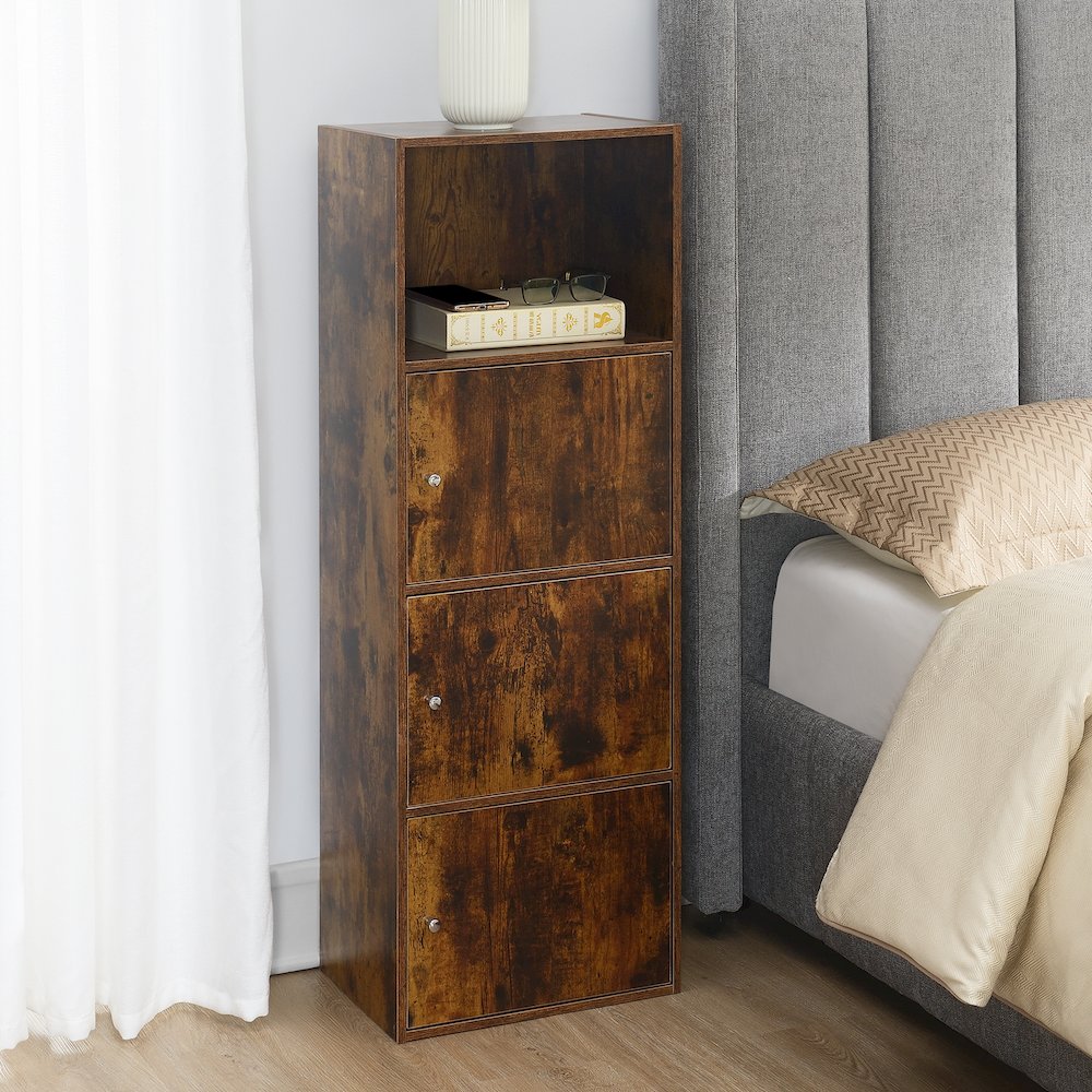 Xtra Storage 3 Door Cabinet with Shelf, Brown