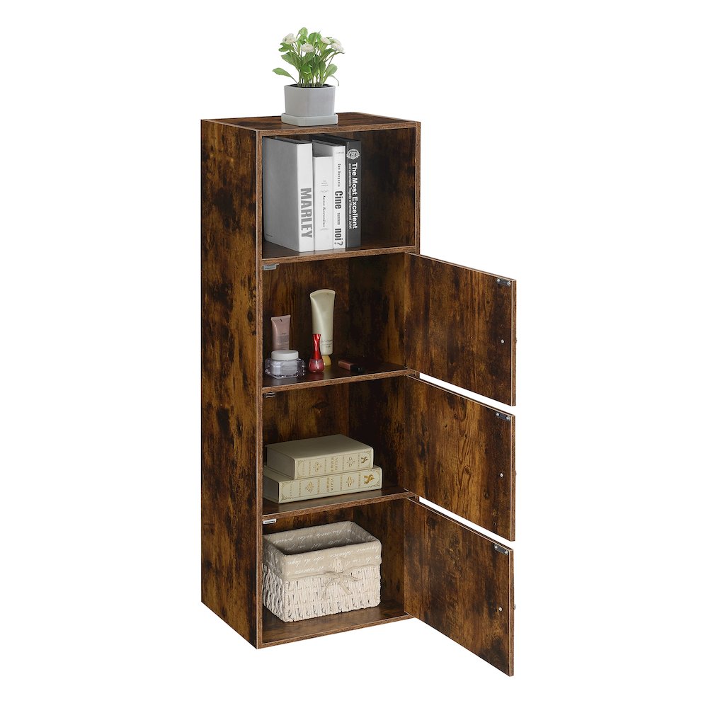 Xtra Storage 3 Door Cabinet with Shelf, Brown