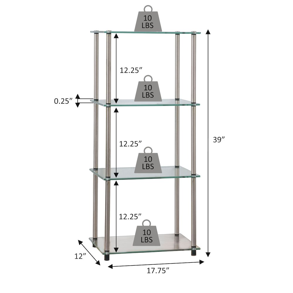 Designs2Go Classic Glass 4 Tier Tower