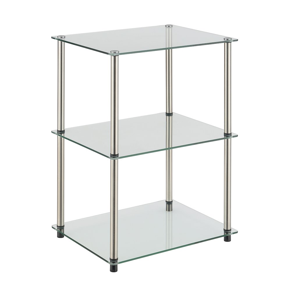 Designs2Go Classic Glass 3 Tier Lamp / End Table