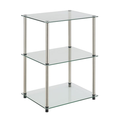 Designs2Go Classic Glass 3 Tier Lamp / End Table