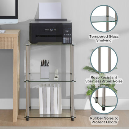 Designs2Go Classic Glass 3 Tier Lamp / End Table