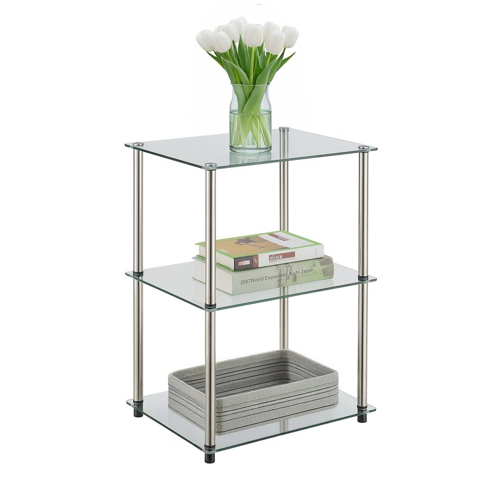Designs2Go Classic Glass 3 Tier Lamp / End Table