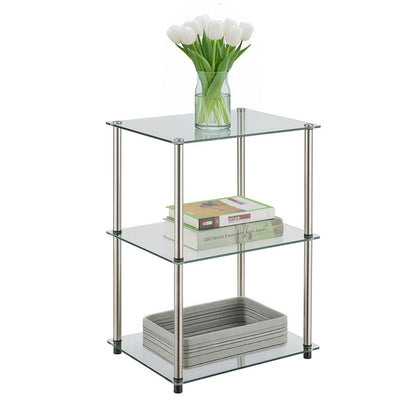 Designs2Go Classic Glass 3 Tier Lamp / End Table