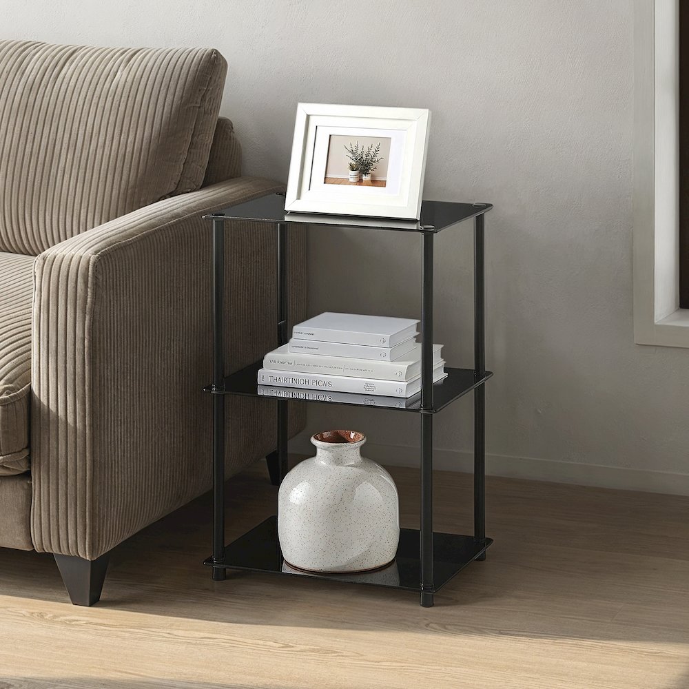 Designs2Go Classic Glass 3 Tier Lamp / End Table