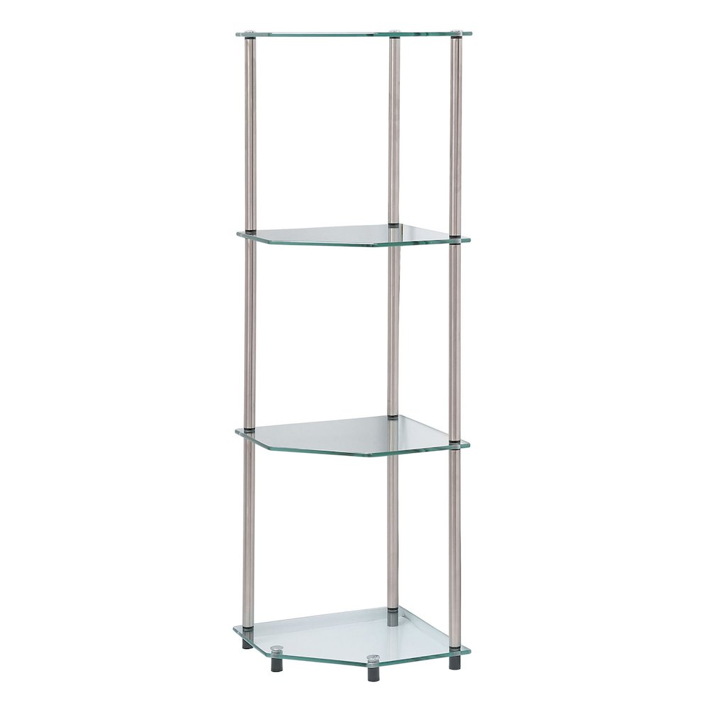 Designs2Go Classic Glass 4 Tier Corner Shelf