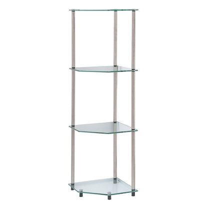 Designs2Go Classic Glass 4 Tier Corner Shelf