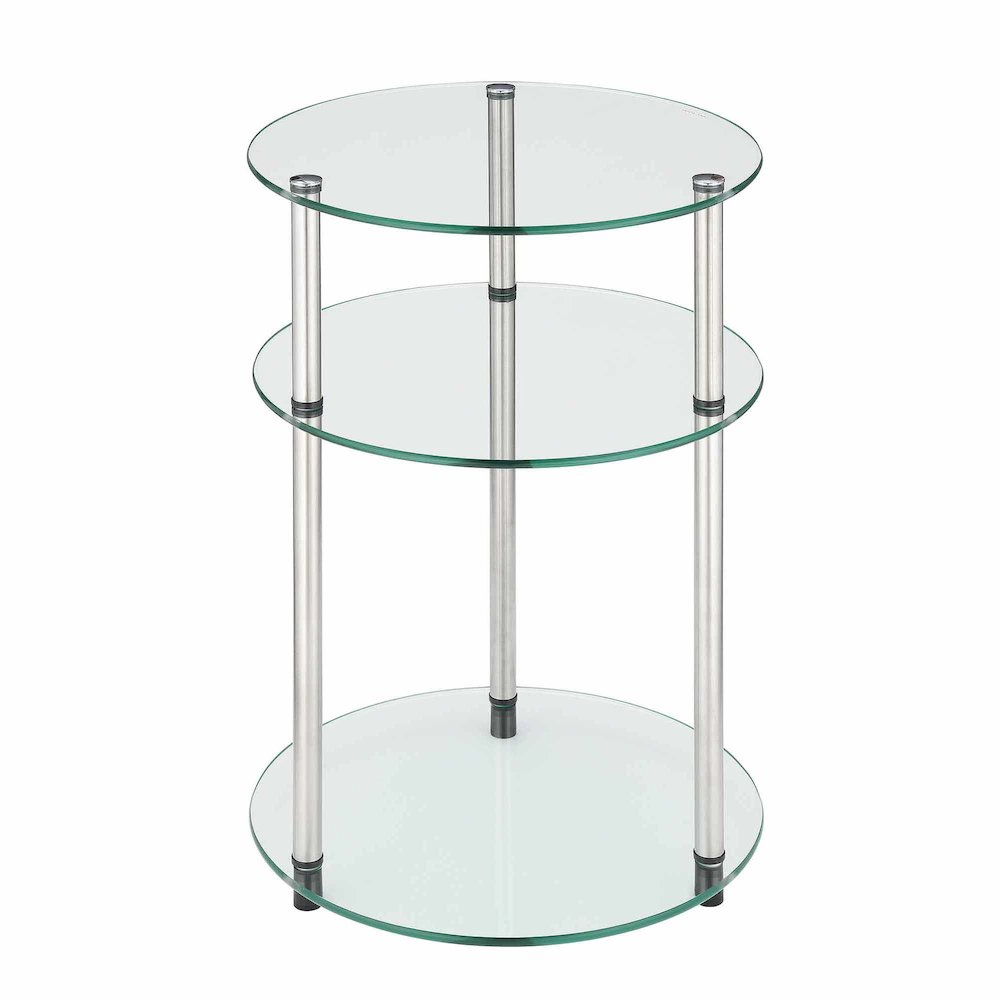 Designs2Go Classic Glass 3 Tier Round Table