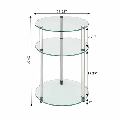 Designs2Go Classic Glass 3 Tier Round Table