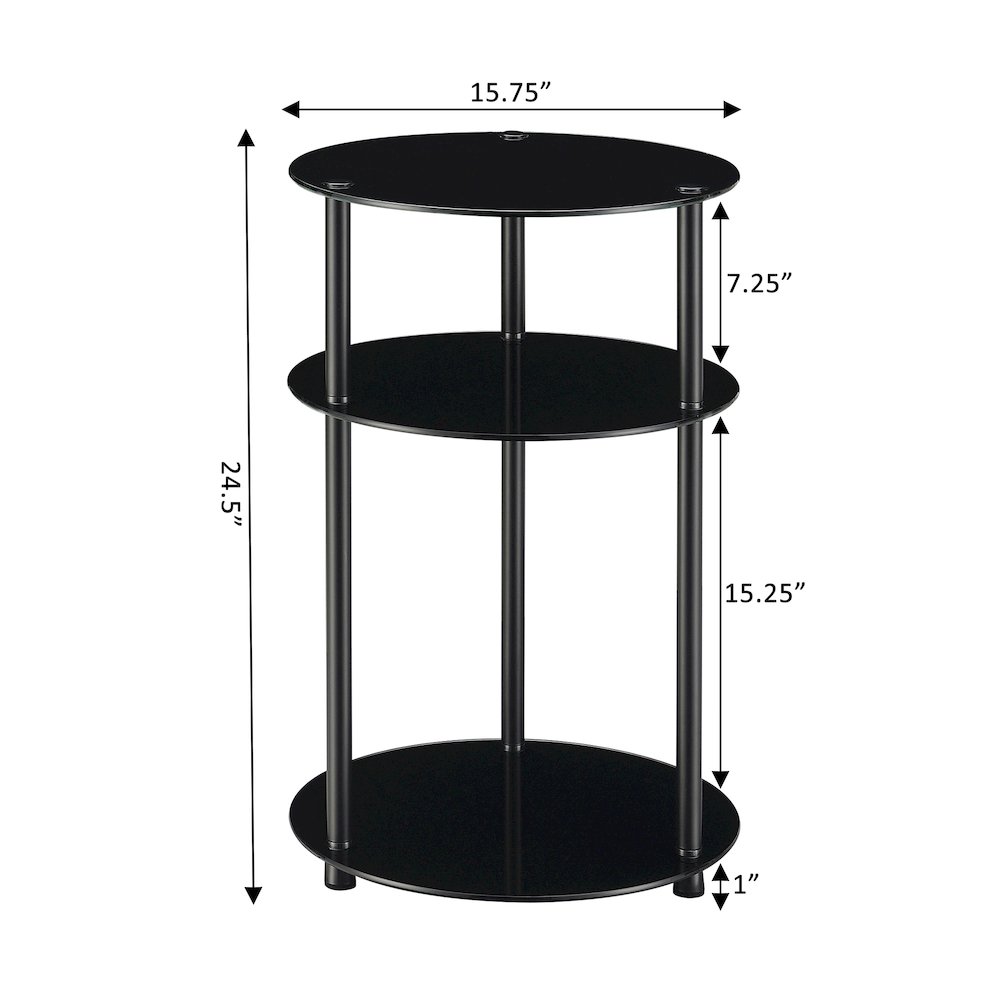 Designs2Go Classic Glass 3 Tier Round Table
