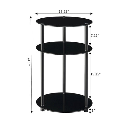 Designs2Go Classic Glass 3 Tier Round Table
