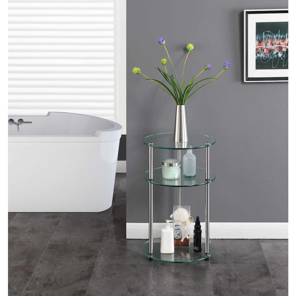 Designs2Go Classic Glass 3 Tier Round Table