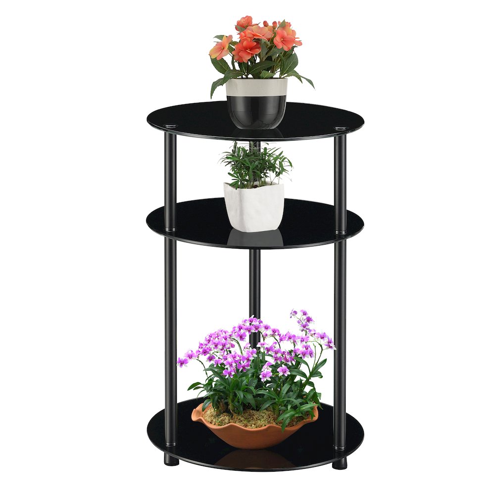 Designs2Go Classic Glass 3 Tier Round Table