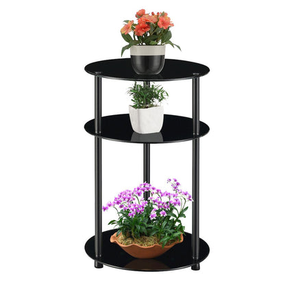 Designs2Go Classic Glass 3 Tier Round Table
