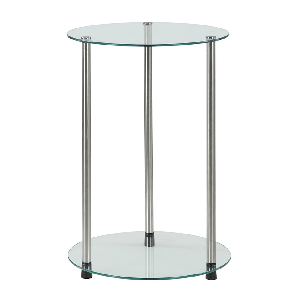 Designs2Go Classic Glass 2 Tier Round End Table