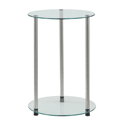 Designs2Go Classic Glass 2 Tier Round End Table