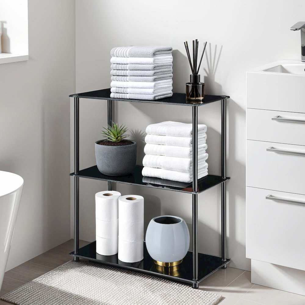 Designs2Go Classic Glass 3 Tier Bookshelf