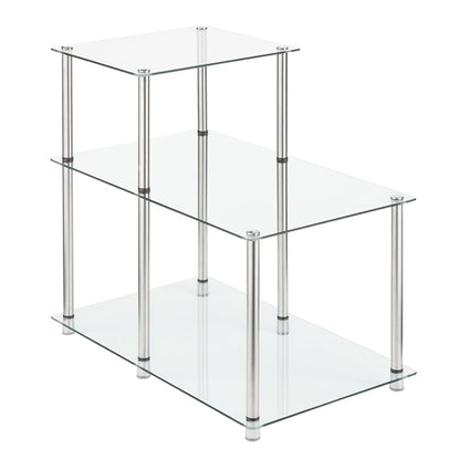 Designs2Go Classic Glass 3 Tier Step End Table