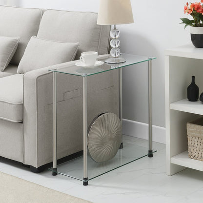 Designs2Go Classic Glass 2 Tier Chairside End Table