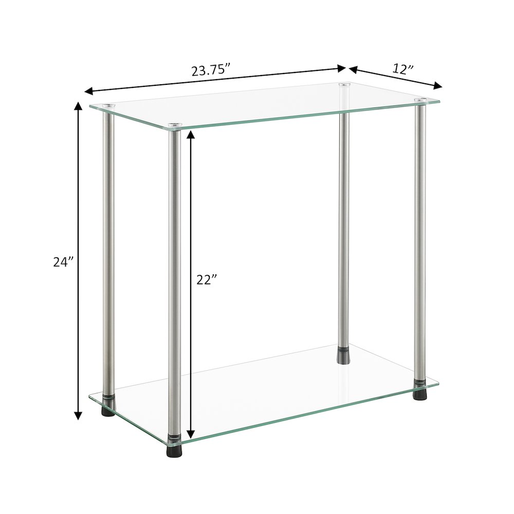 Designs2Go Classic Glass 2 Tier Chairside End Table