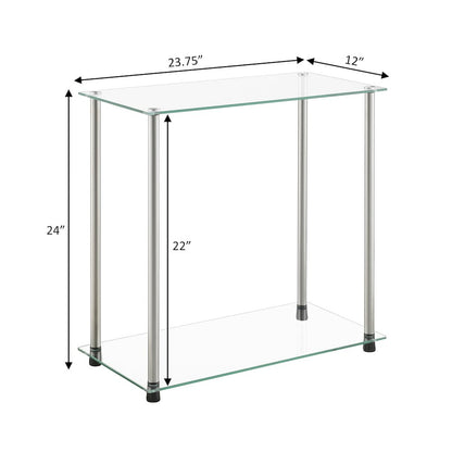Designs2Go Classic Glass 2 Tier Chairside End Table