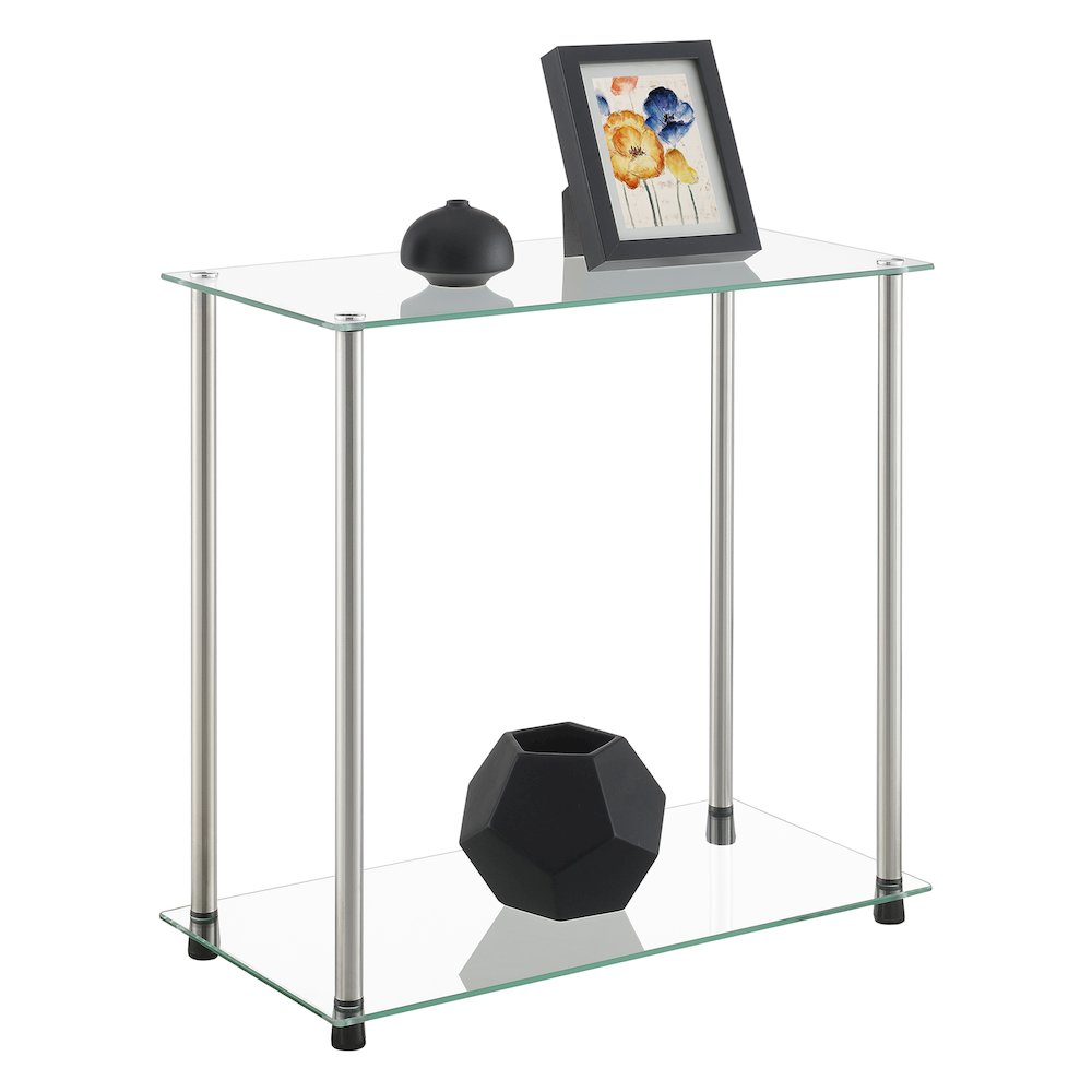 Designs2Go Classic Glass 2 Tier Chairside End Table