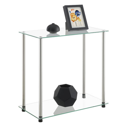 Designs2Go Classic Glass 2 Tier Chairside End Table