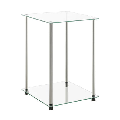 Designs2Go Classic Glass 2 Tier Square End Table
