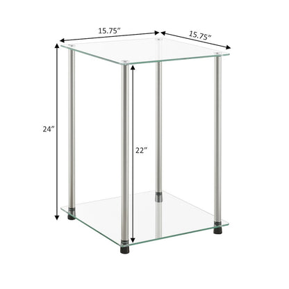 Designs2Go Classic Glass 2 Tier Square End Table