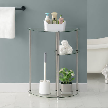 Classic Glass 3 Tier Display Entryway Hall Table