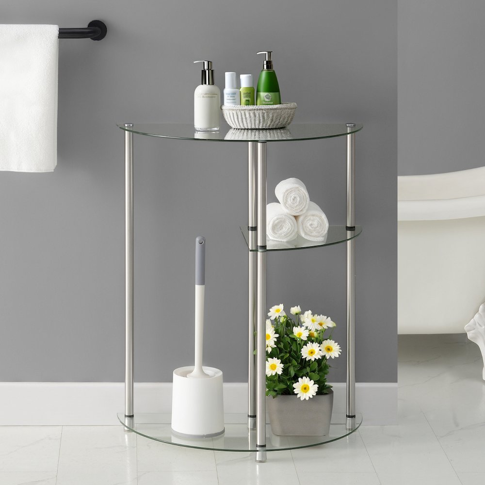 Classic Glass 3 Tier Display Entryway Hall Table