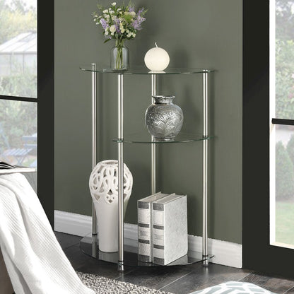 Classic Glass 3 Tier Display Entryway Hall Table