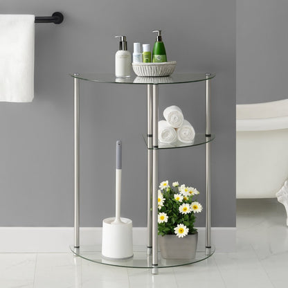 Classic Glass 3 Tier Display Entryway Hall Table