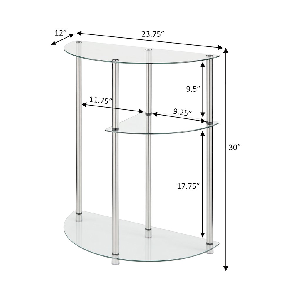 Classic Glass 3 Tier Display Entryway Hall Table