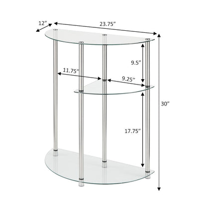 Classic Glass 3 Tier Display Entryway Hall Table
