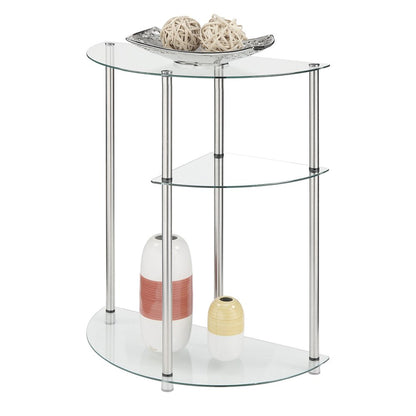 Classic Glass 3 Tier Display Entryway Hall Table
