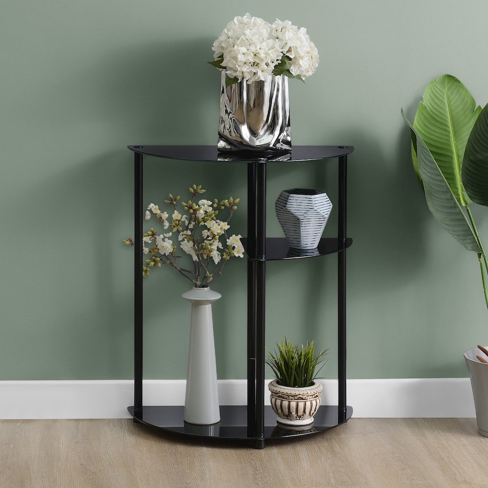 Designs2Go Classic Glass 3 Tier Display Entryway Hall Table
