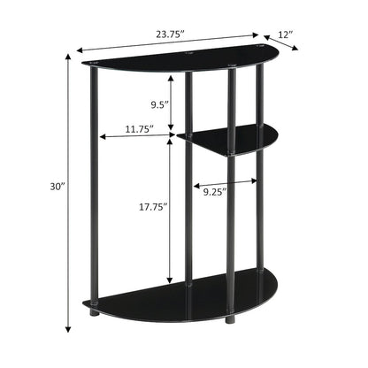 Designs2Go Classic Glass 3 Tier Display Entryway Hall Table
