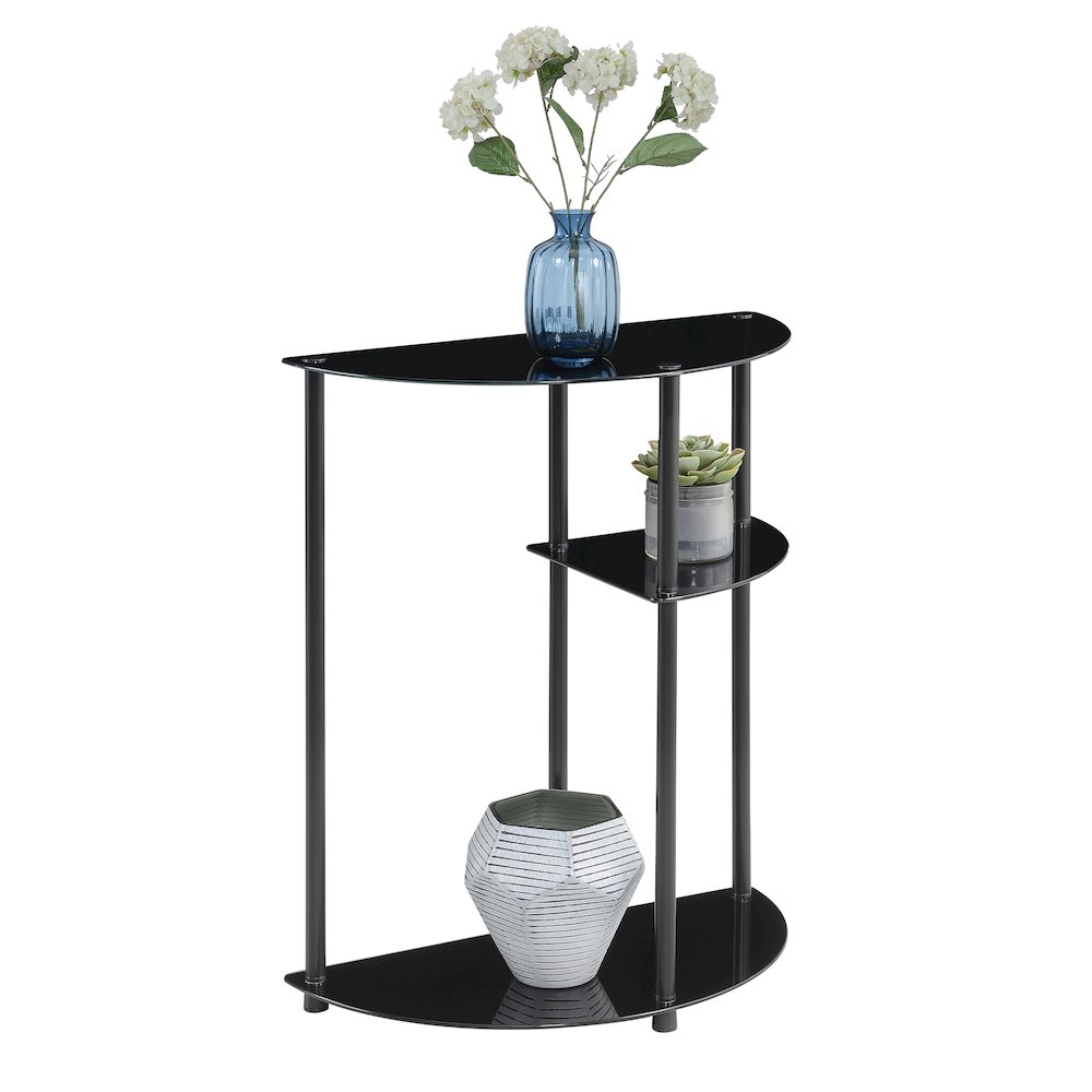 Designs2Go Classic Glass 3 Tier Display Entryway Hall Table