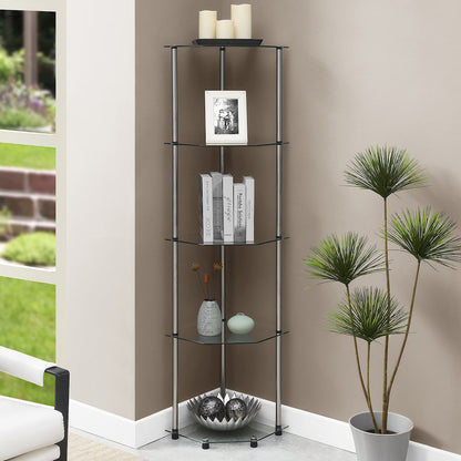 Designs2Go Classic Glass 5 Tier Corner Tower