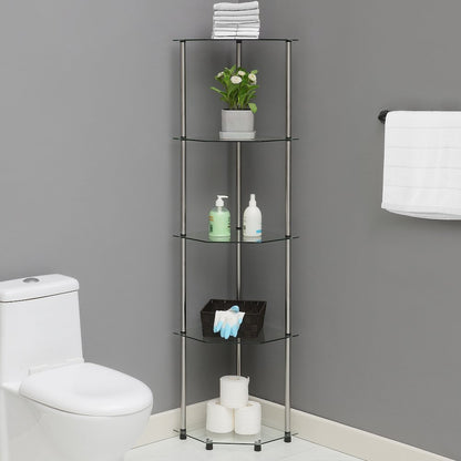 Designs2Go Classic Glass 5 Tier Corner Tower
