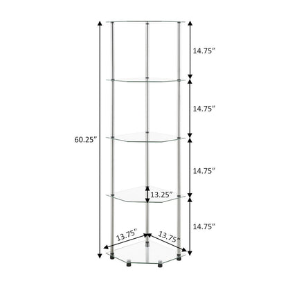 Designs2Go Classic Glass 5 Tier Corner Tower