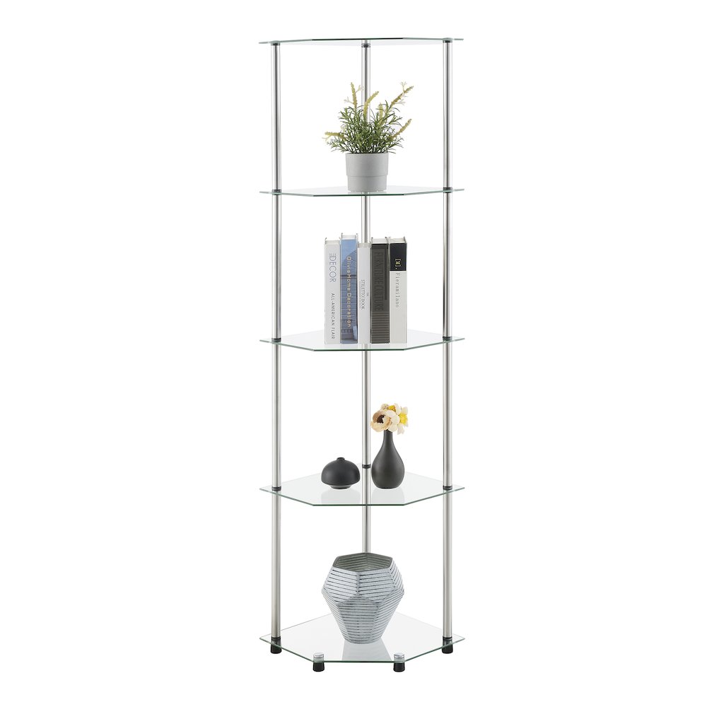 Designs2Go Classic Glass 5 Tier Corner Tower