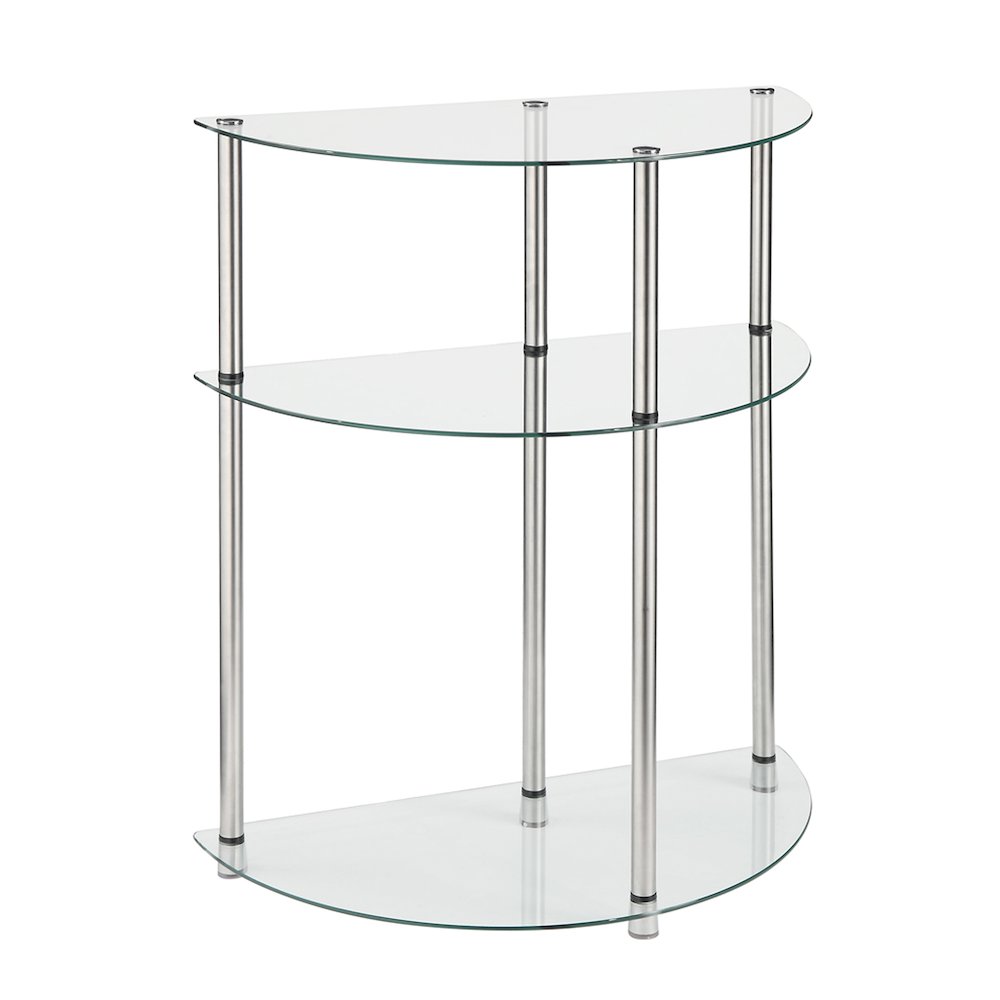 Classic Glass 3 Tier Half-Circle Entryway Hall Table