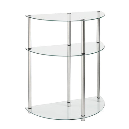 Classic Glass 3 Tier Half-Circle Entryway Hall Table