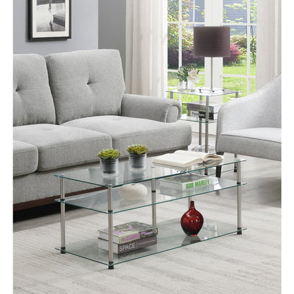 Designs2Go Classic Glass 3 Tier Coffee Table