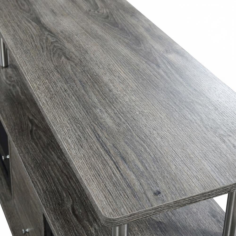 Modern Gray TV Stand with 3 Storage Cabinets and Shelf for 55-Inch TVs